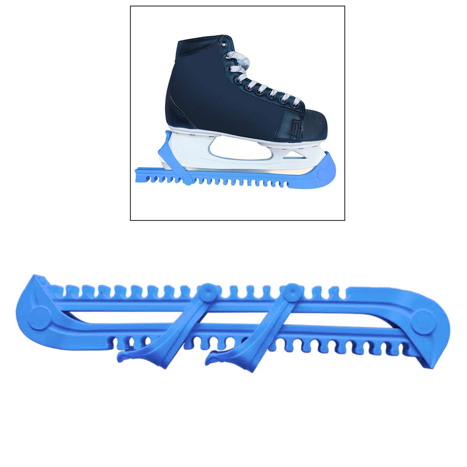 Lot de 10 protections universelles pour patins à glace Bleu
