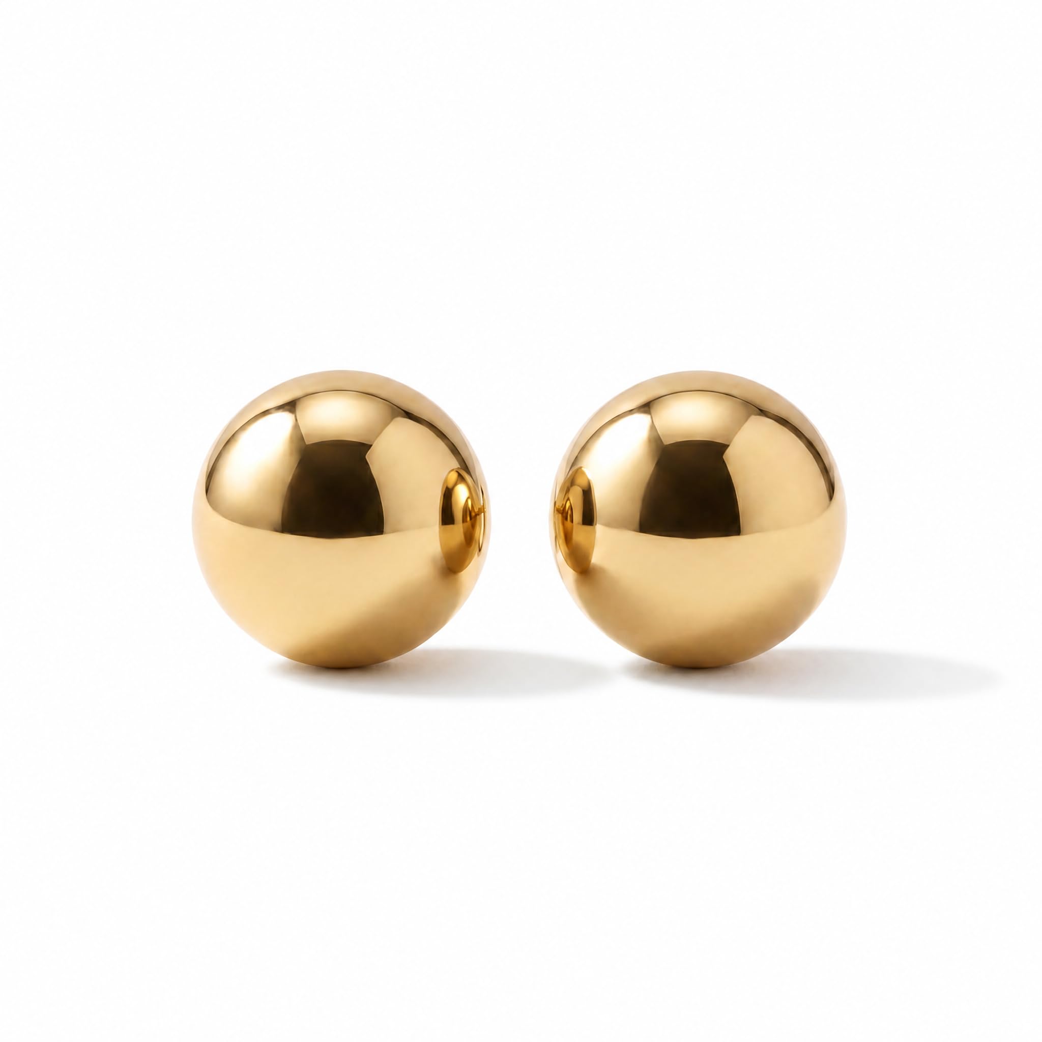 Gold-Plated Geometric Studs Earrings for Women - Gold Plated Earring, Gift for Girls & Women | Waterproof & Anti Tarnish Earrings-image-16