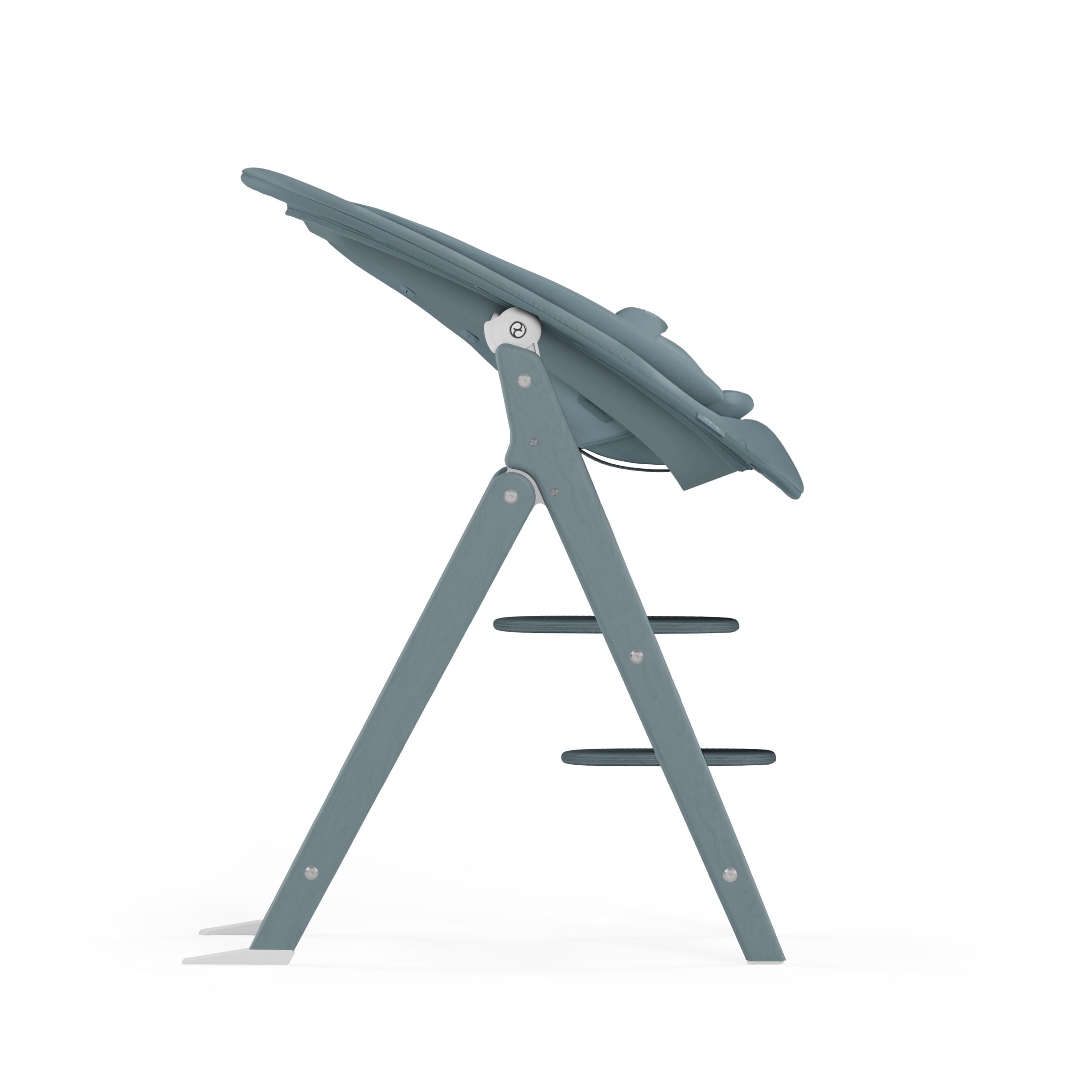 CYBEX Gold krzesełko do karmienia CLICK & FOLD Zestaw 4w1, Rośnie razem z dzieckiem, W komplecie Złote gniazdko leżaczka, Zestaw i taca dla niemowląt, Drewno bukowe/Bawełna/Plastik, Stone Blue