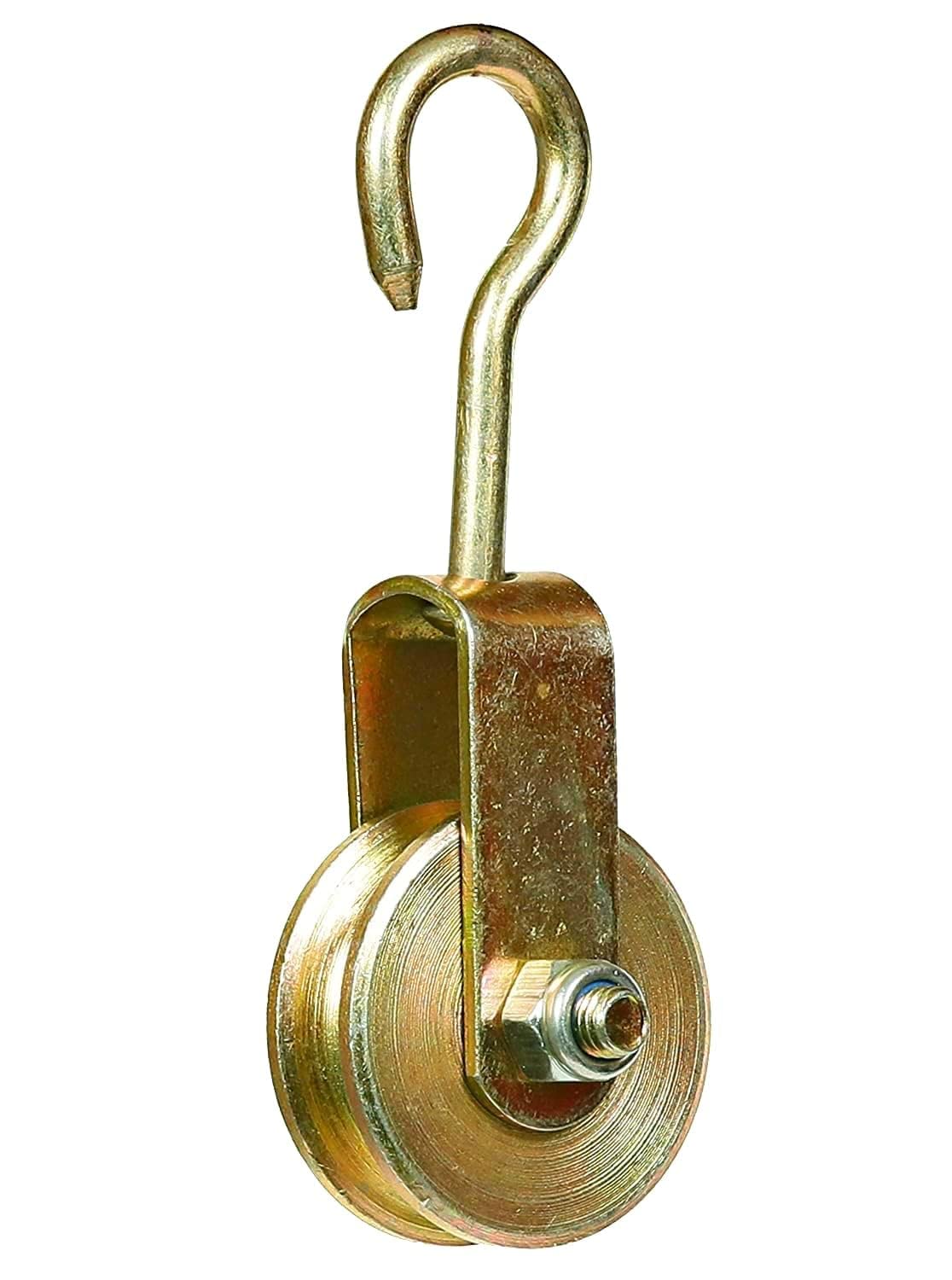 Awesome Solid Metal Roller Pulley with Hook for Lifting Rope, Gym, Exercise, Pull up bar, Climbing, Hanging, Golden Universal use (1) (B0C1MZQ57V) Amazon Price History, Amazon Price Tracker