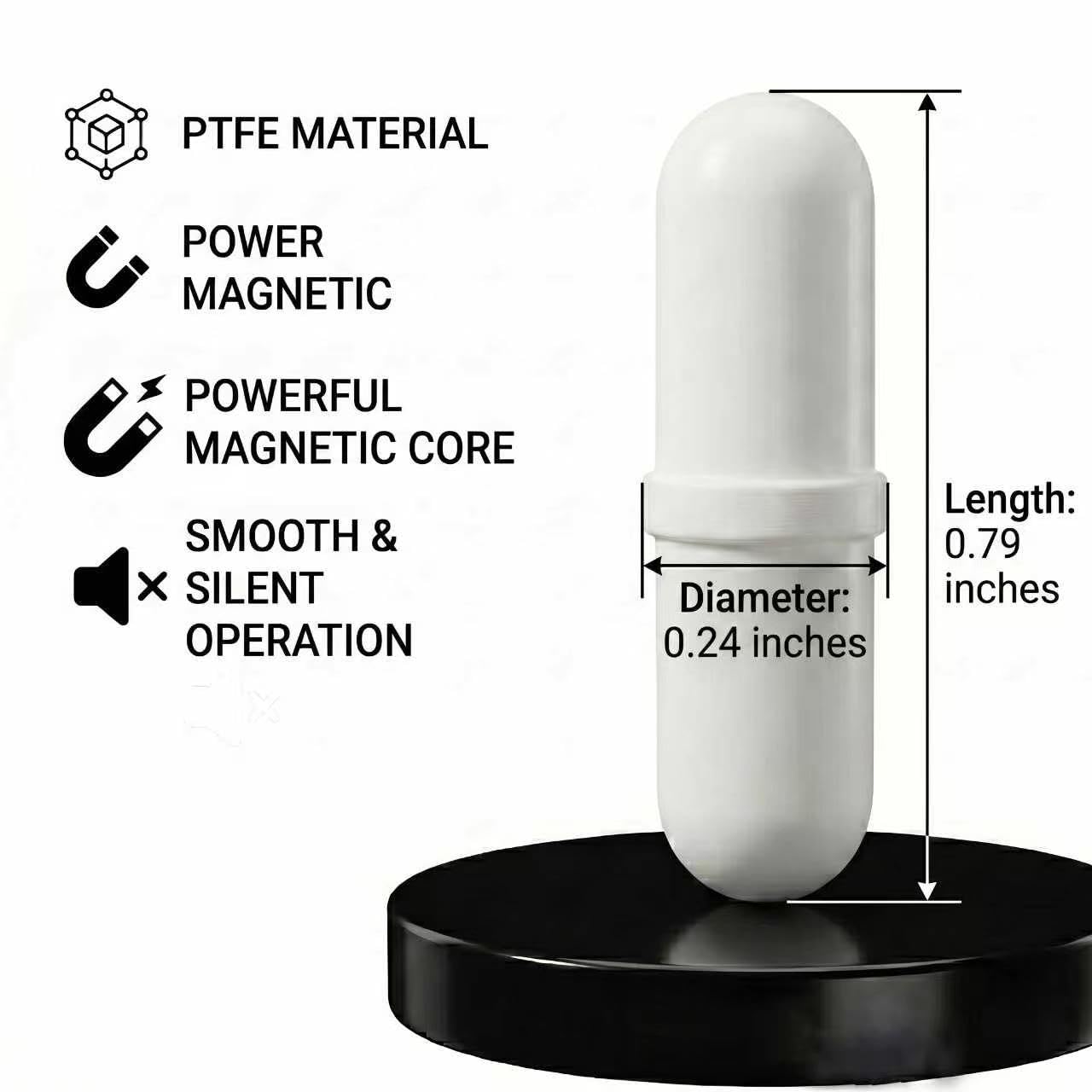 Magnetic Stir Bar for Self-Stirring Mug - Reusable Mixing Bead for Coffee/Tea/Hot Chocolate Food Grade