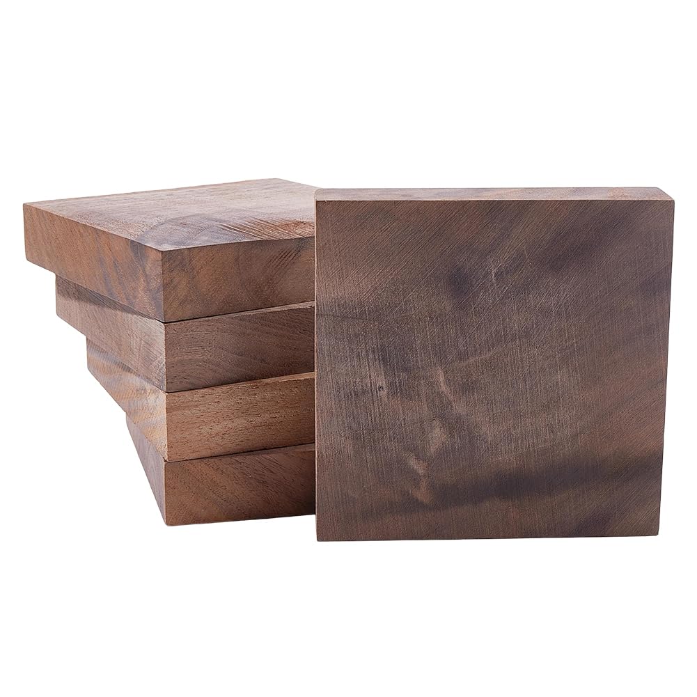 OLYCRAFT 5 bloques de madera de nogal sin terminar para manualidades, 10 x