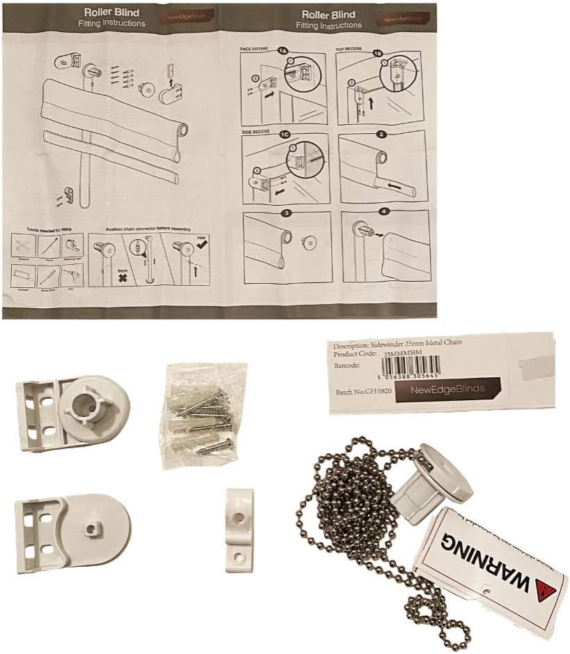 Roller Blind Replacement Fittings Pack for 25mm (Metal) BigaMart