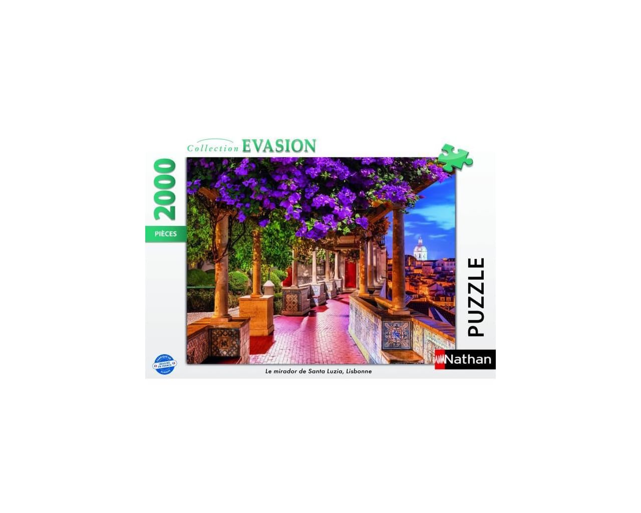 Nathan - Puzzle da 2000 pezzi - Mirador de Santa Luzia, Lisbona - Adulti e bambini dai 14 anni - Puzzle di alta qualità - Misura perfetta - Collezione Escape - 12001534