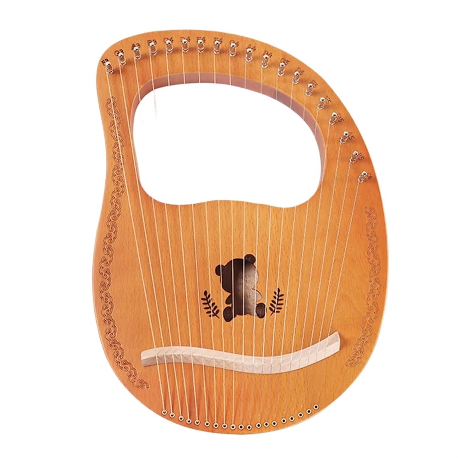 Arpa a Lira 16 Corde Pianoforte a Dito in Mogano con Strumento di accordatura for Principianti Regalo Strumenti Musicali Modello Panda in Legno Arpa a Lira per Adulti