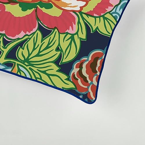 Miniatura 5 de ArogGeld Honshu - Almohada en azul marino y rojo chinoiserie floral, funda de almohada lumbar con flores, funda de cojín de lino, funda de almohada
