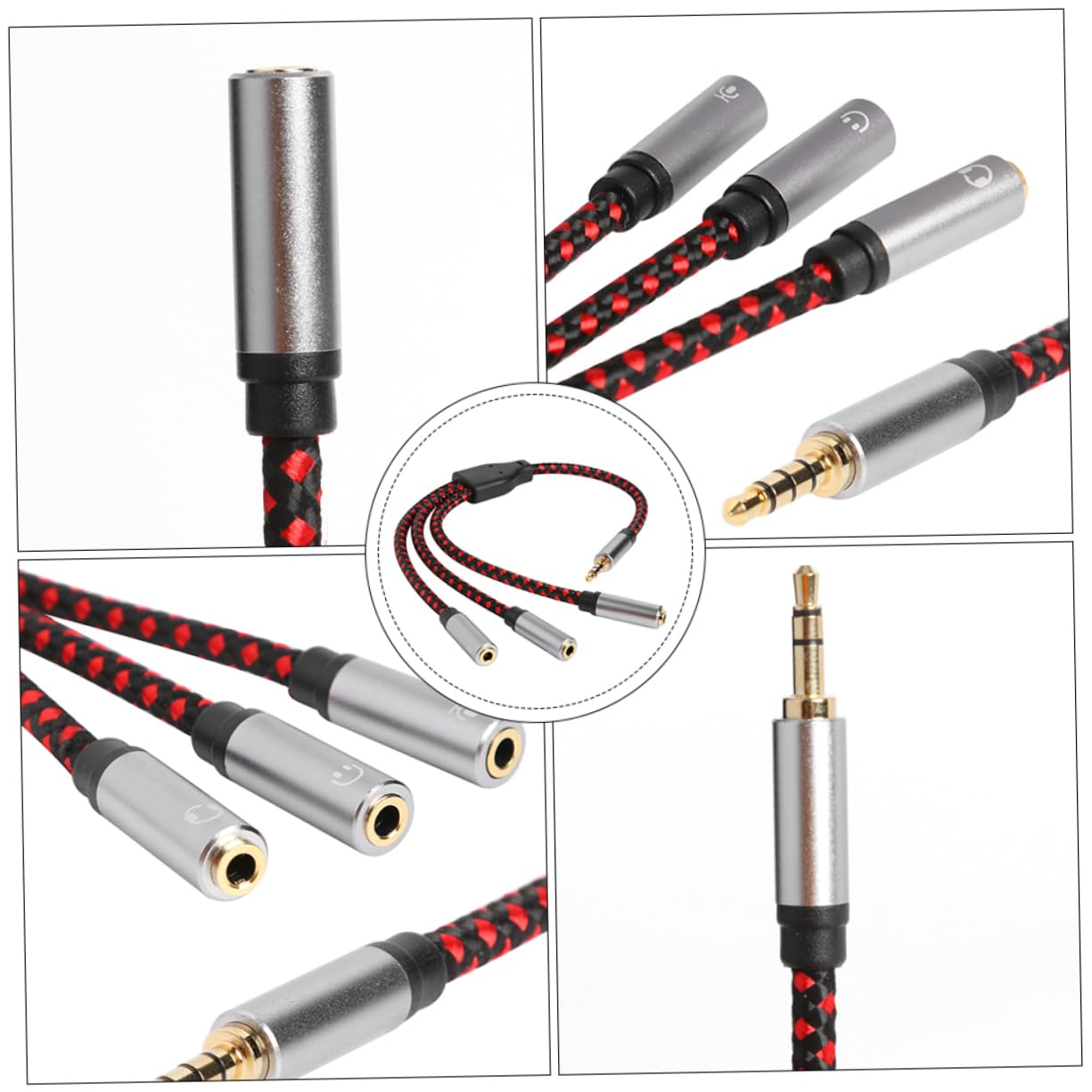 DOITOOL 3pezzi Splitter Audio y Per Cuffie e Altoparlanti Adattatore Audio Per Dispositivi Design Per Computer Tablet e Smartphone