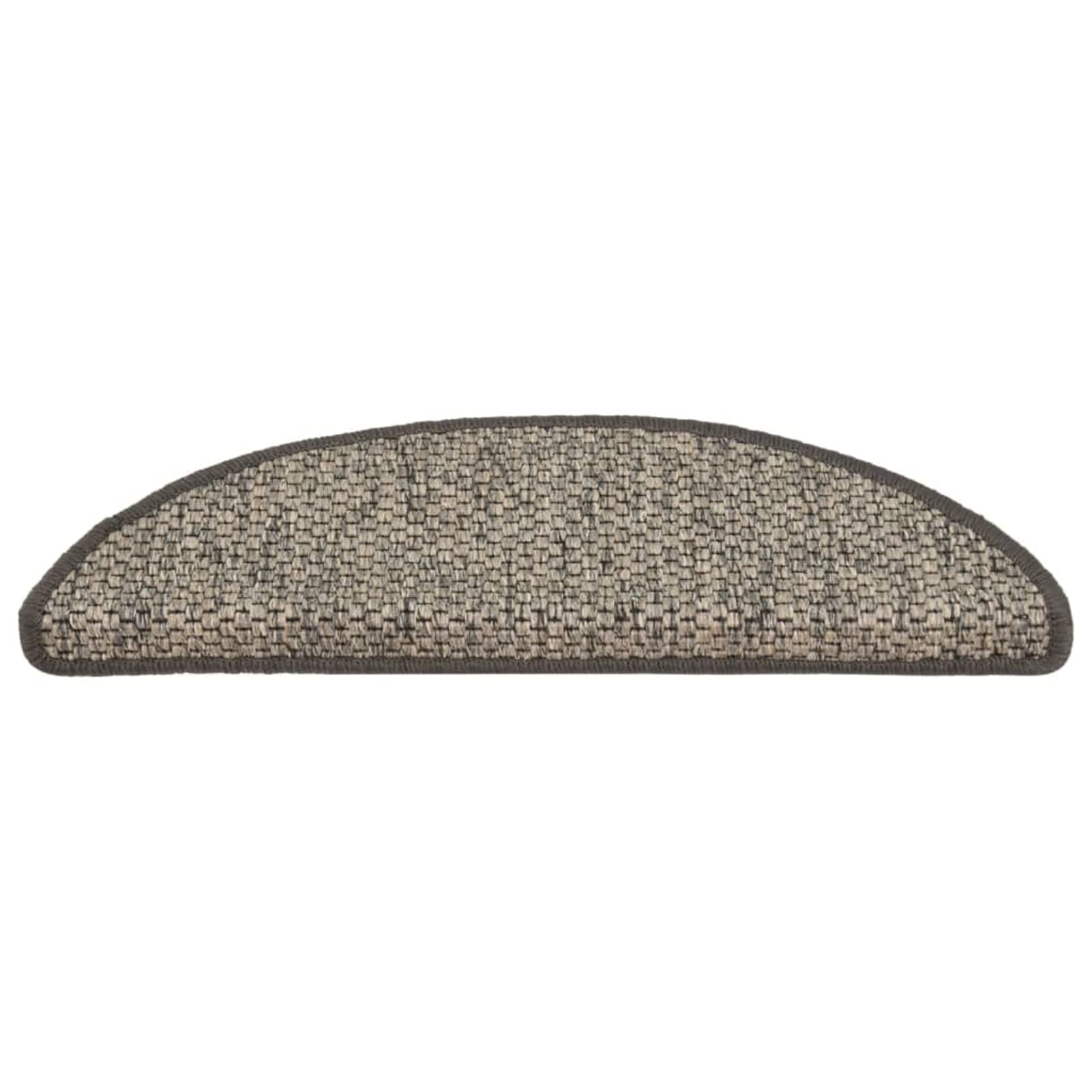 Mogou Treppenmatten Selbstklebend Sisal-Optik 15 STK Stufenmatten, Treppenteppich, Treppenstufen Matten, Treppenschutz, Stufenteppich, Treppenstufenmatten, 56x20cm Silbern