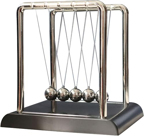Newton Cradle Ornamento Decoración de Escritorio Ornamento Cuna de Newton Metal Péndulo Decoración de escritorio Negro