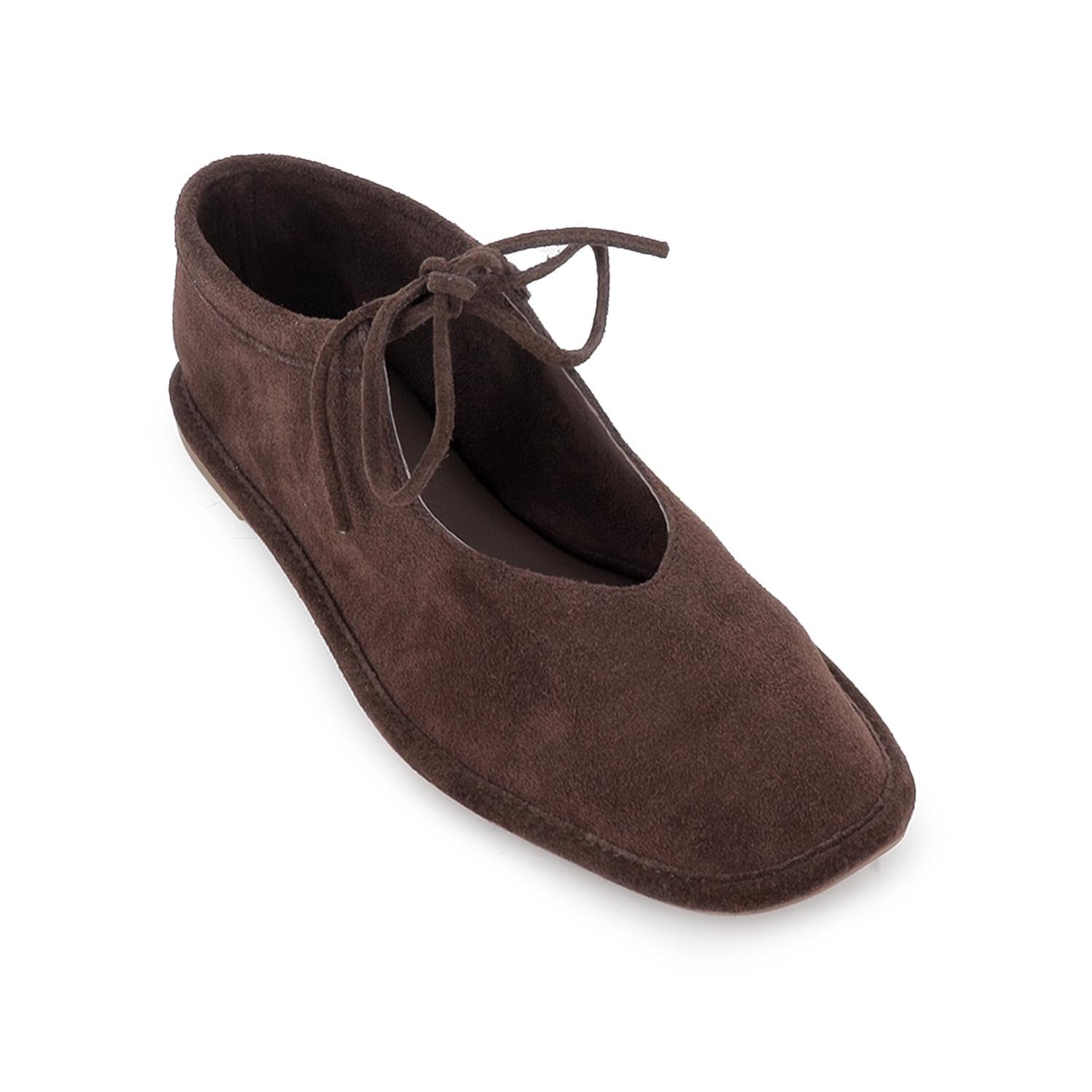 Zapato Cordones Piel Serraje Flexible Plano Mujer Marron para: Mujer