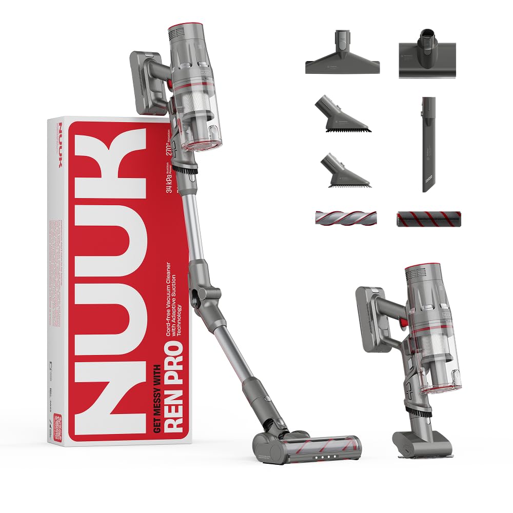 NUUK REN PRO Cord-Free Stick Vacuum Cleaner for Home | 34kPa Suction | 8 Attachments | Adaptive Suction Technology | HEPA Filter & Multi-Cyclone Filtration | Handheld Vacuum Cleaner with Flexistick™-picture-44