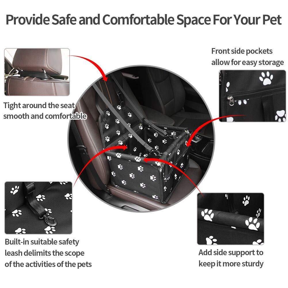 Alfombrilla impermeable y transpirable para asiento de coche, tela Oxford lavable con bolsa de transporte para seguridad de mascotas en el coche