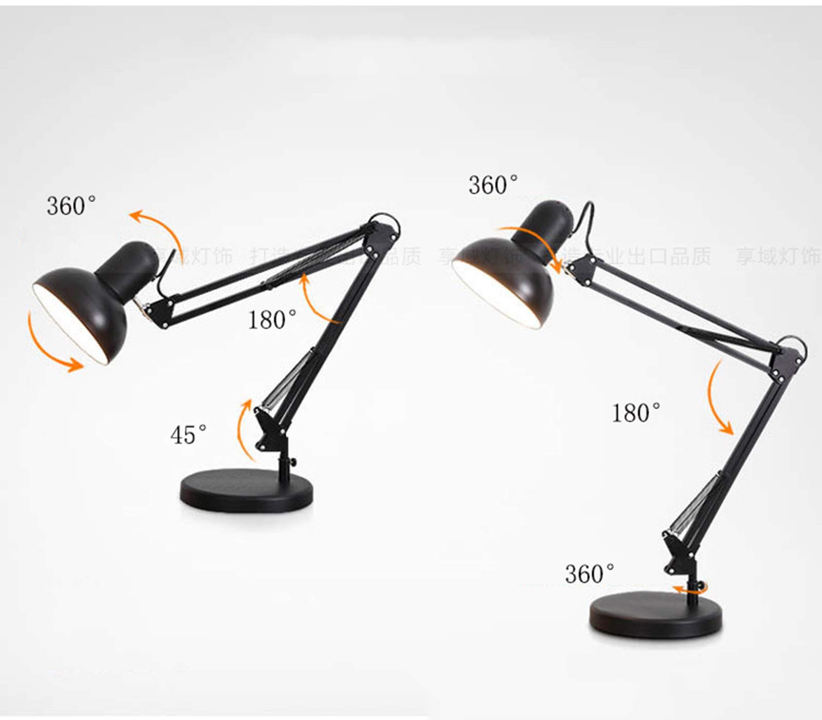 Lampada da Scrivania A LED con Braccio Girevole, Regolabile Lampada da Lavoro Tavolo per Architetti da Ufficio Lettura Artigianato,Giallo