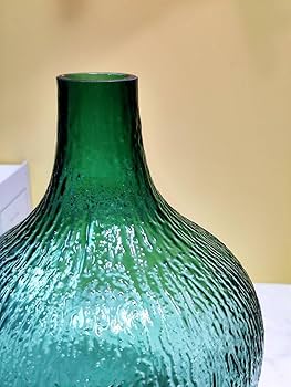 Amazon.co.jp: セール北欧 大 グリーン ガラス 花瓶 フラワーベース