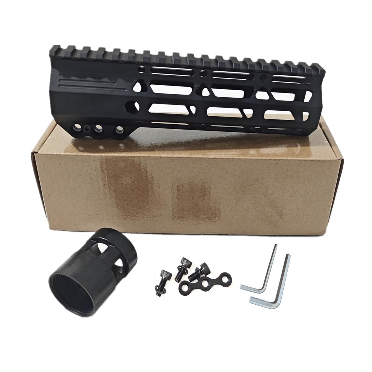 Metal 7 inch 9 inch 10 inch 12 inch 13.5 inch 15 inch AR15 Free Float for M-Lok Compatible Handguard for Hunting Trail Rifle Scope Mount w/Steel Nut (Black-7 inch)