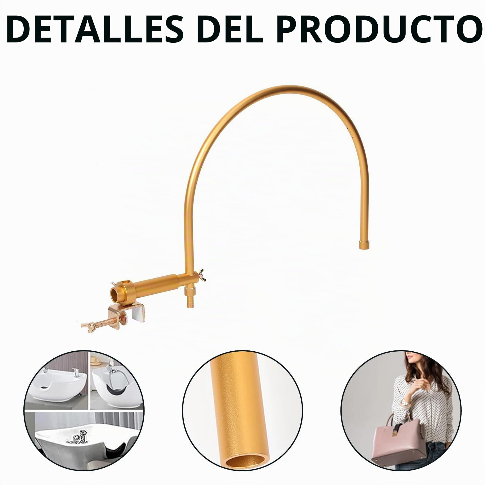 Head Spa Marco de Circulación de Agua, Cabezal de SPA para Terapia de Agua, Marco de Equipo de Spa Head 180° Ajustable, Cascada de Marco de Salida de Agua para Terapia de Agua Equipo Salón de Masajes