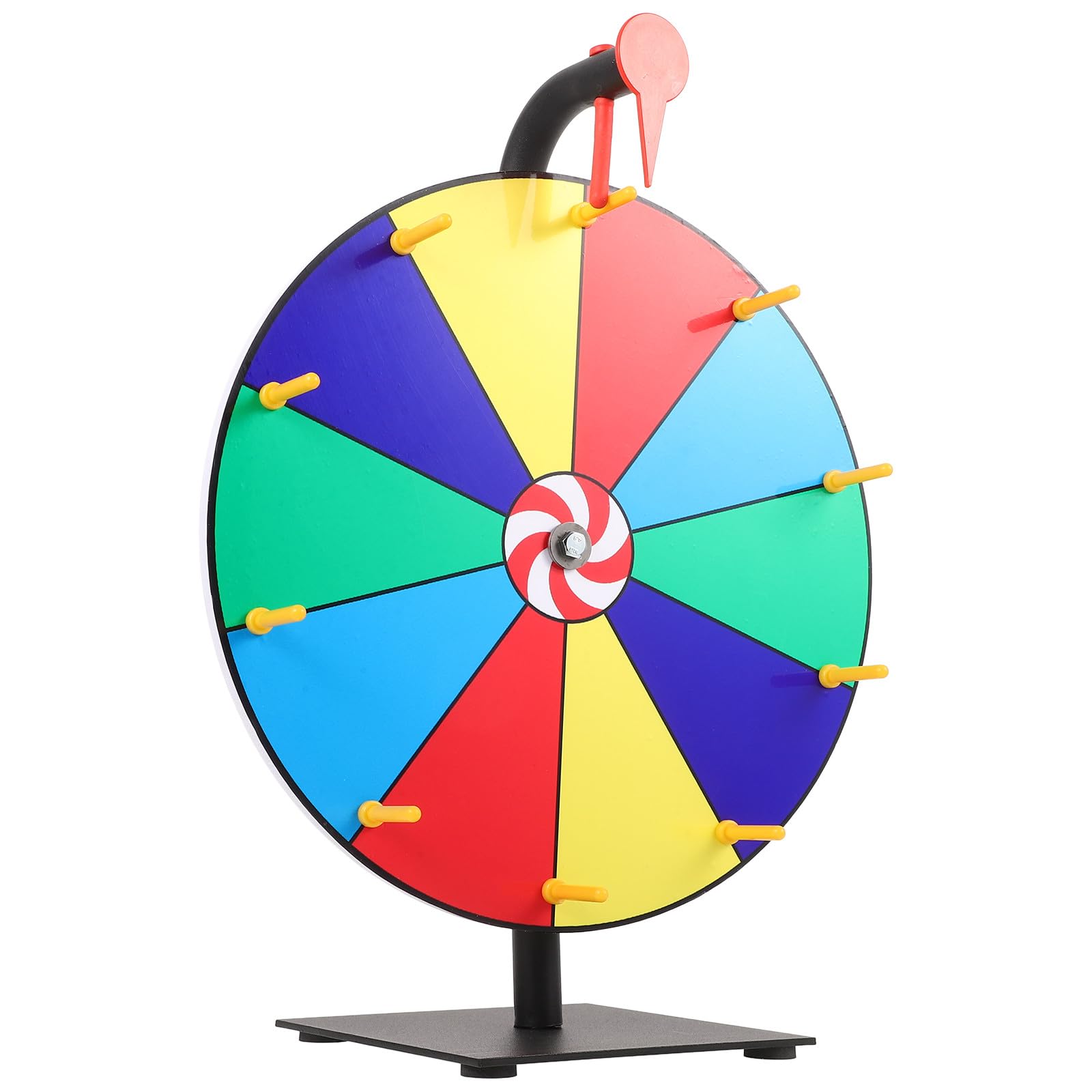 YARNOW Ruota dei Premi da Tavolo Girevole 30cm in Plastica Leggera con Base, Accessorio per Giochi di Società e Lotterie, per Eventi, Feste e Intrattenimento Domestico