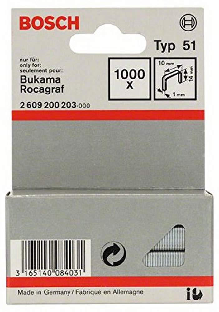 Bosch 2609200203 Staples Type 51 Pack of 1,000 14 x 10 mm Buy Online