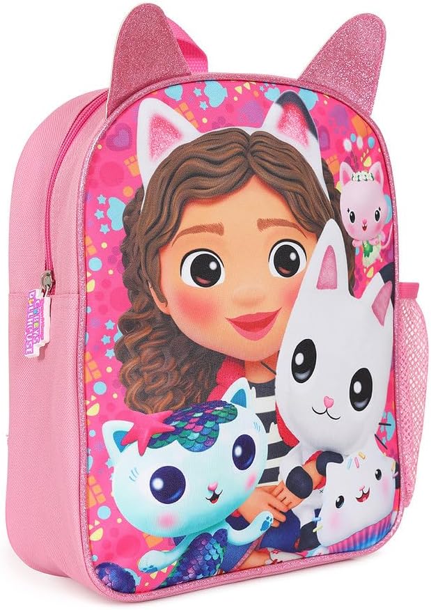 Zaino per casa delle bambole di Gabby, zaino per bambini, zaino per la scuola, zaino, rosa, rosa