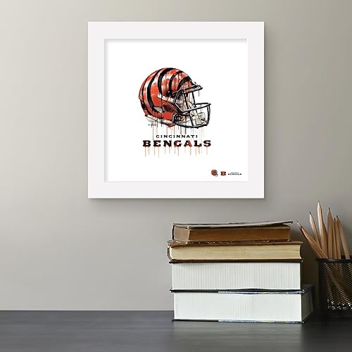 Miniatura 4 de Trends International Gallery Pops NFL Cincinnati Bengals - Póster de pared con casco de goteo, 12.00 x 12.00 pulgadas, versión de marco blanco