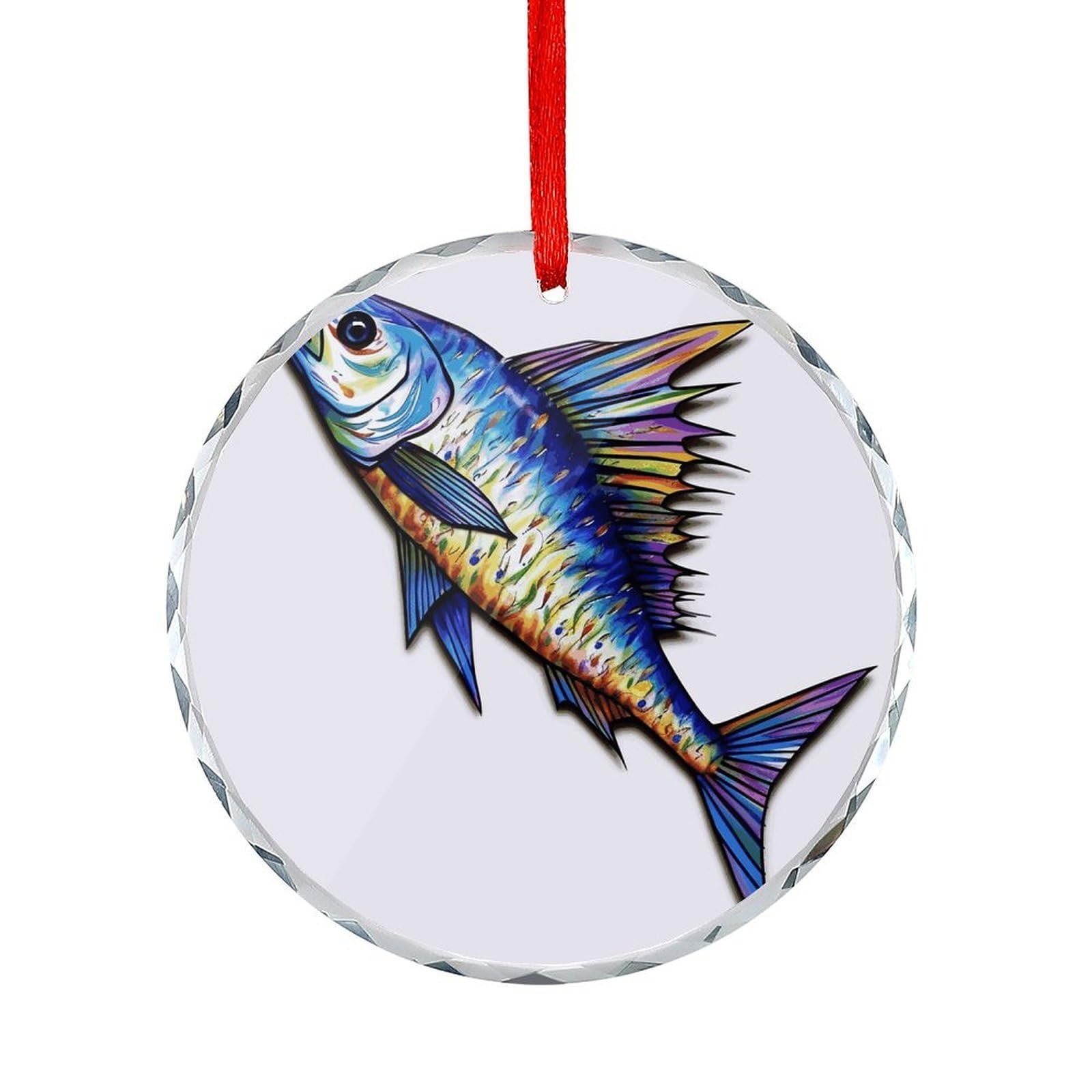 Fodpand Women's Style Fish Art Round Glass Ornament Keepsake Gift Exchange Ideas Car Decor,Christmas Ornaments For Tree Window Garden Ornaments