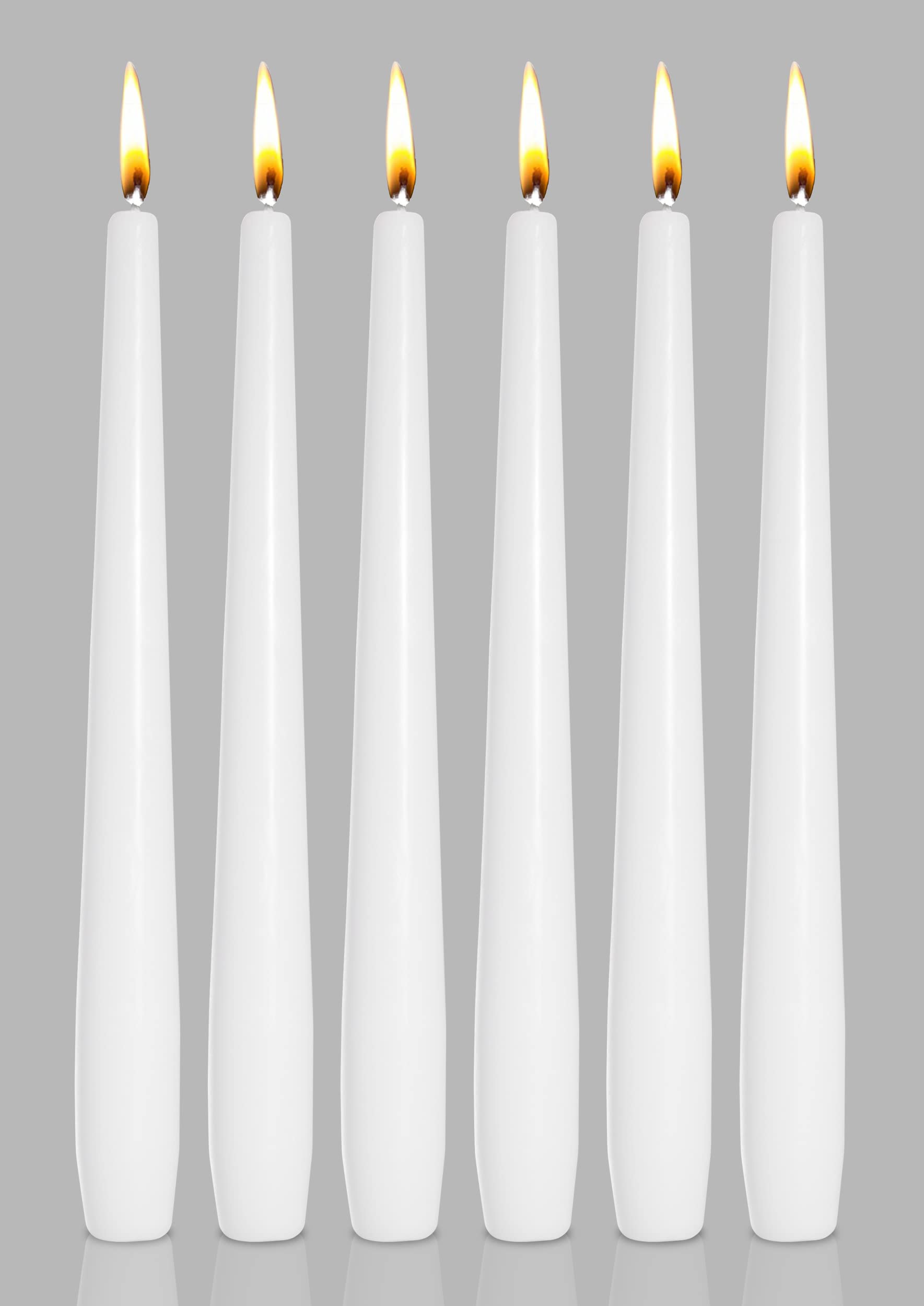 Ner Mitzvah Classic White Taper Candele – 30 pollici – Confezione da 30 pezzi – per shabbat, cena, ristoranti, cerimonie e emergenze – 8 ore di autonomia