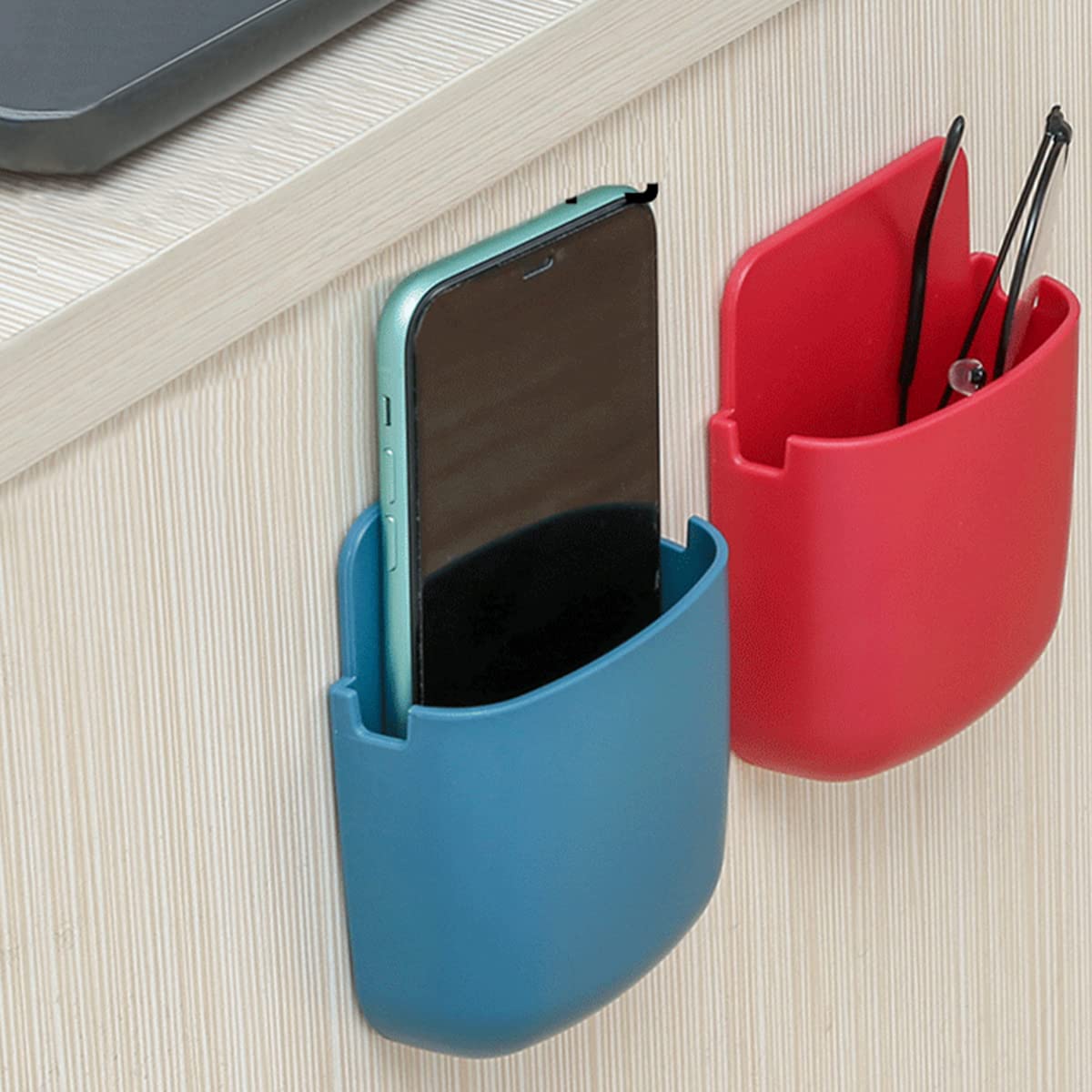 wolpin Mobile Holder Self Adhesive (Pack of 3 Pcs) Phone Holder Compatible with iPhone, Android, Samsung, OnePlus, Xiaomi Wall Mount Charging Holder - Image 4 thumbnail