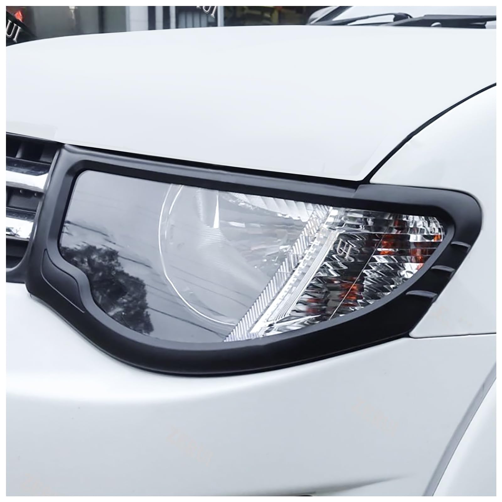 Carcasas para faros de coche para Mitsubishi L200 2006 – 2014, L200 Triton KA KB negro mate Parasoles para faros