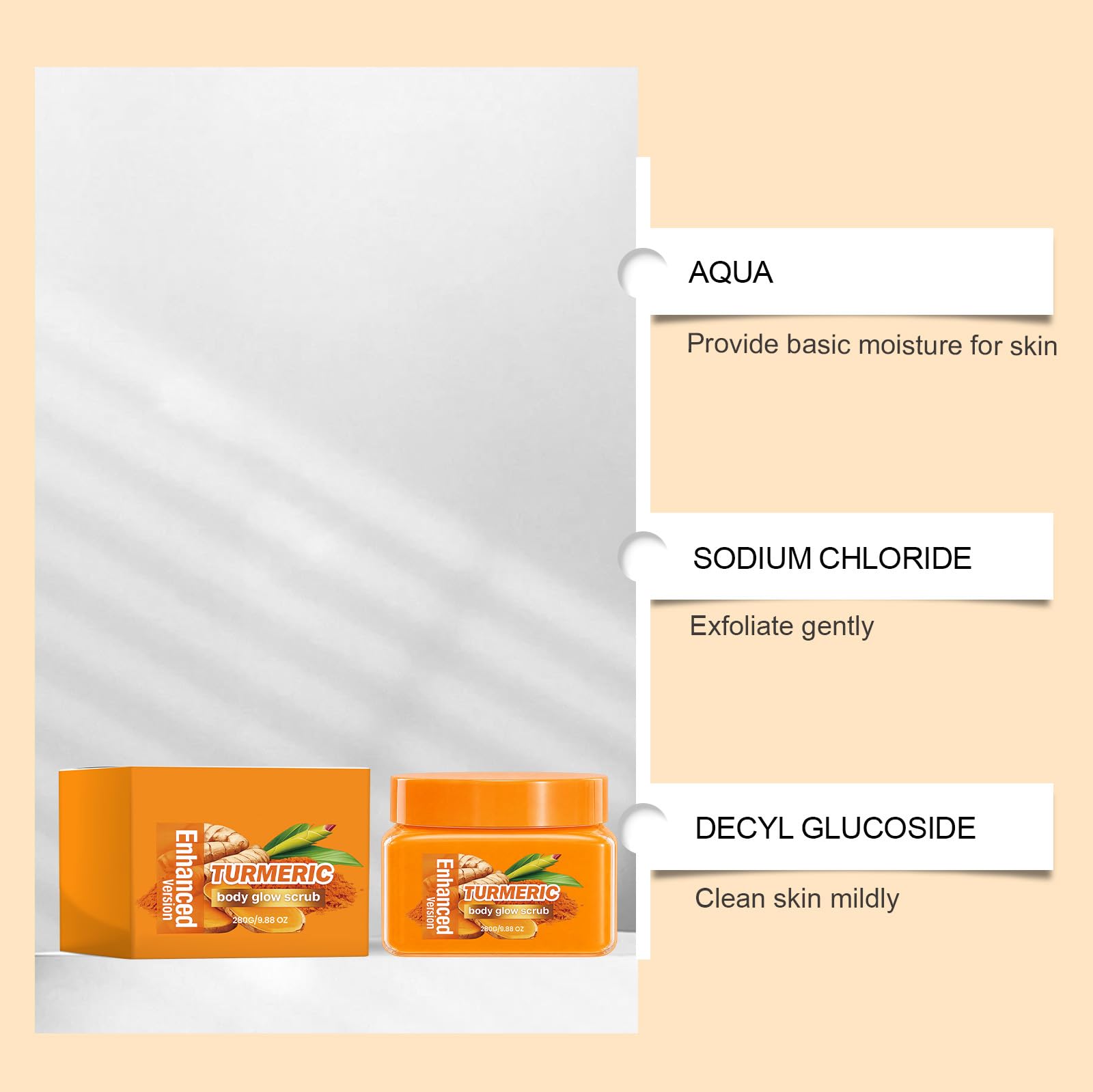 Scrub corpo esfoliante alla curcuma e vitamina C (2 pezzo)