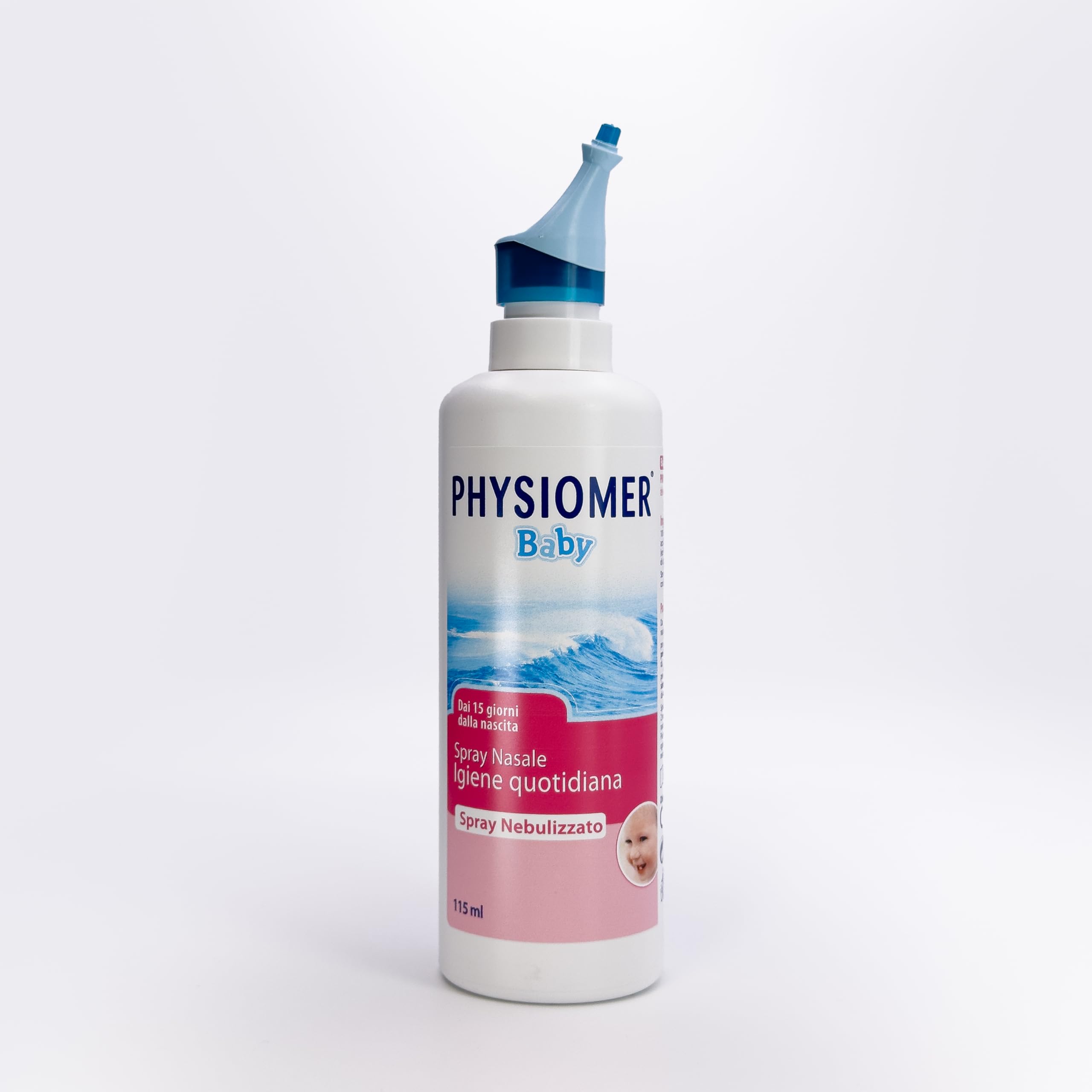 Physiomer® Baby Spray Nasale 115 ml - Naso chiuso e che cola - 3in1: Libera │ Allevia│ Ripristina - Acqua di mare pura al 100% │Dai 15 giorni di età│Nebulizzazione Delicata│Comfort Tip®