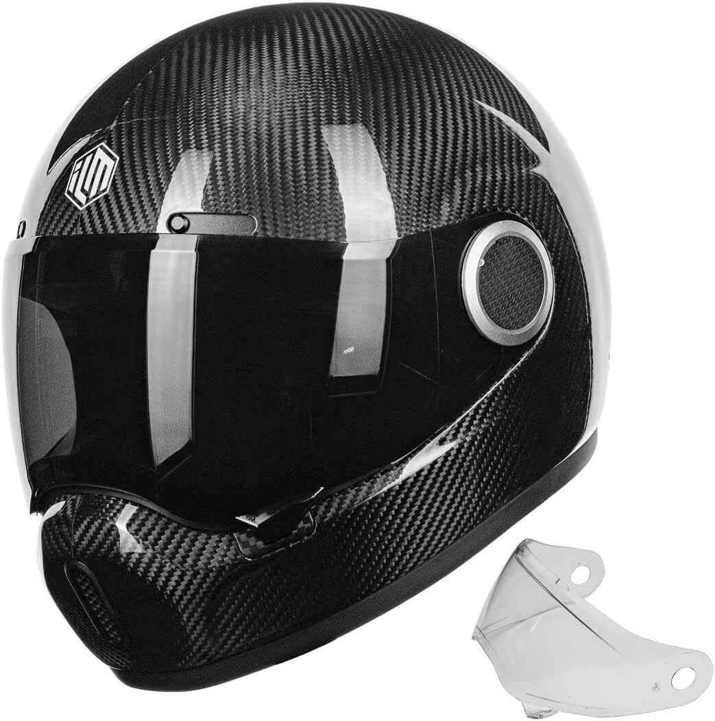 ILM Carbon Fiber Lightweight Motorcycle Helmets Full Face Retro Helmet for Men Women Cascos para Motos DOT Model F611 (CarbonFiber3K