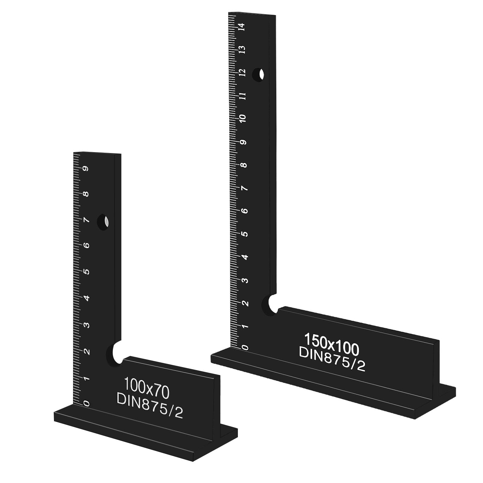 2 Pieces Carpenter Square, Locksmith Angles, Metal Carpenter Squares for Precise Work in Metal Construction and Workshop (150 mm x 100 mm + 100 mm x 70 mm)