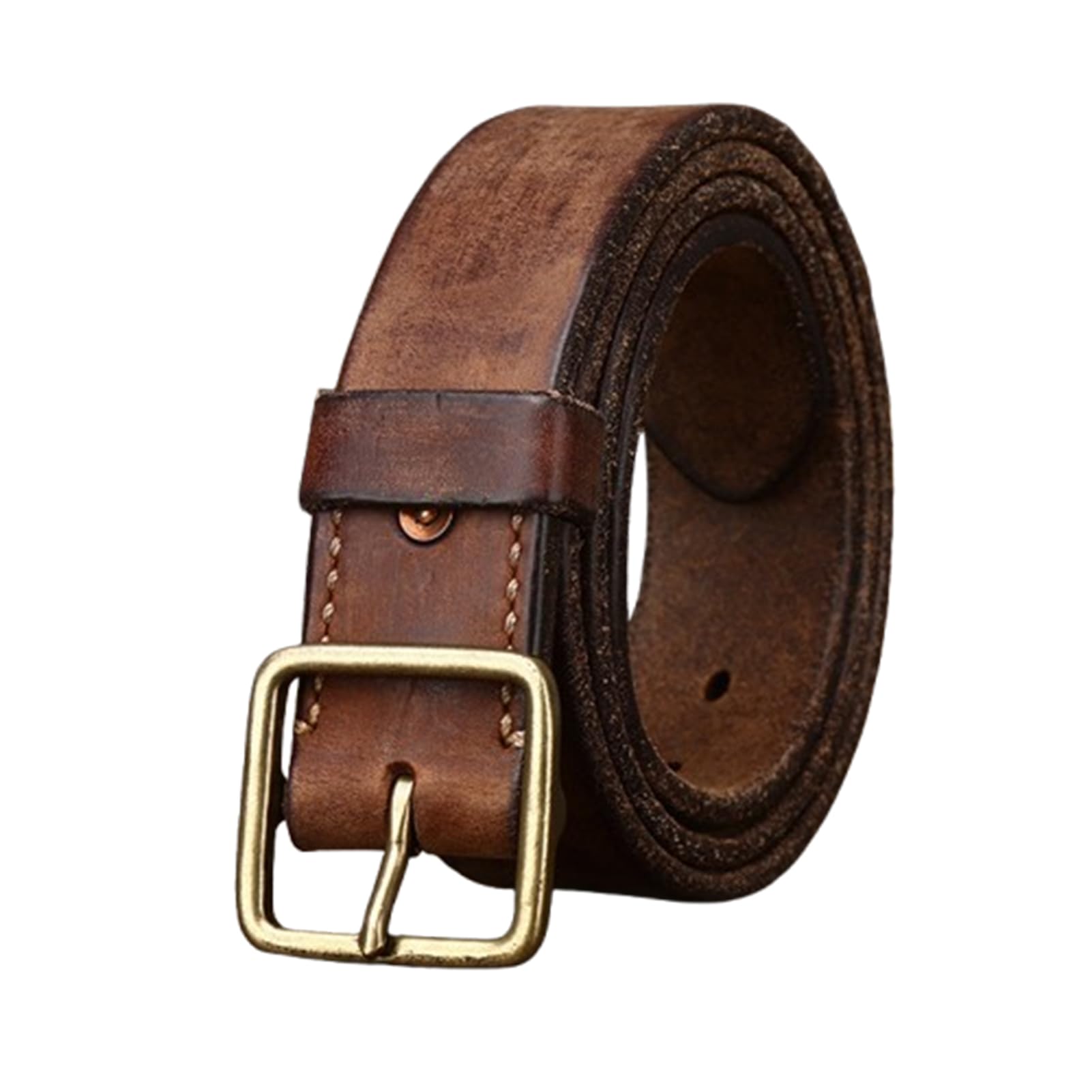 Cintura vintage in pelle da uomo e donna, 41 mm, fibbia quadrata dorata - stile cowboy cowgirl, for abito, jeans, outfit concerto country