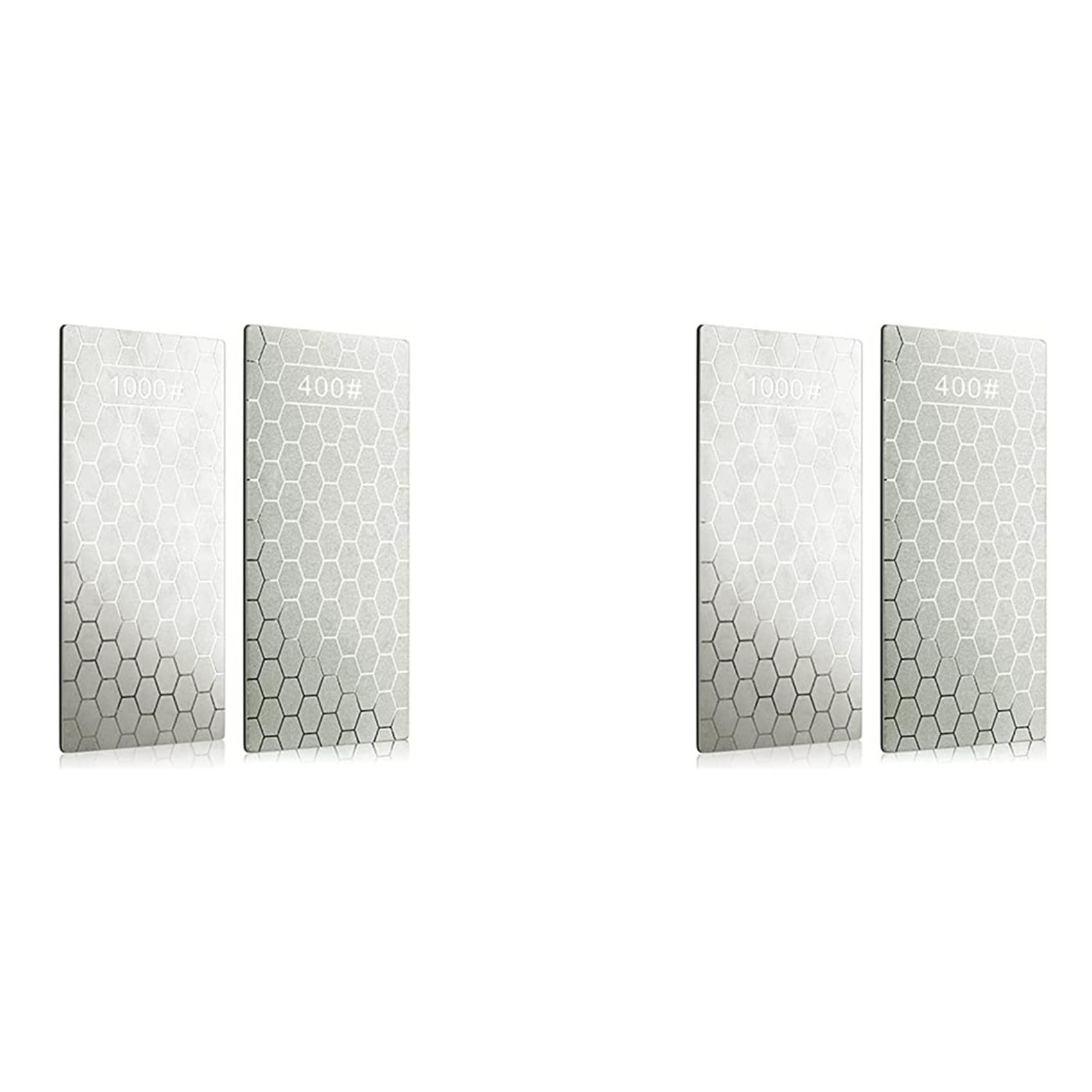 Hndhbfgrt 4PCS Sharpening Stone, Whetstone Honeycomb Sharpener Plate with Non-Slip Base(400/1000 Grit)