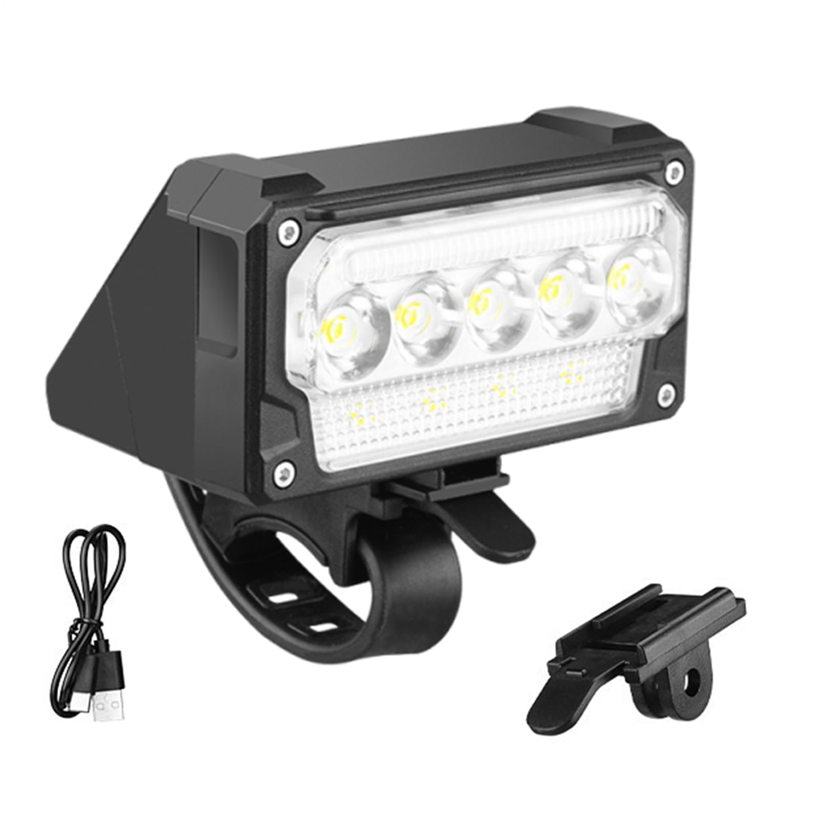 Faro Ricaricabile da Bici Luce Impermeabile Facile Montaggio per | Luce da Ciclismo ad Alta Luminosità per Guida Notturna e Forniture per Ciclismo, Escursioni, Campeggio e Viaggi