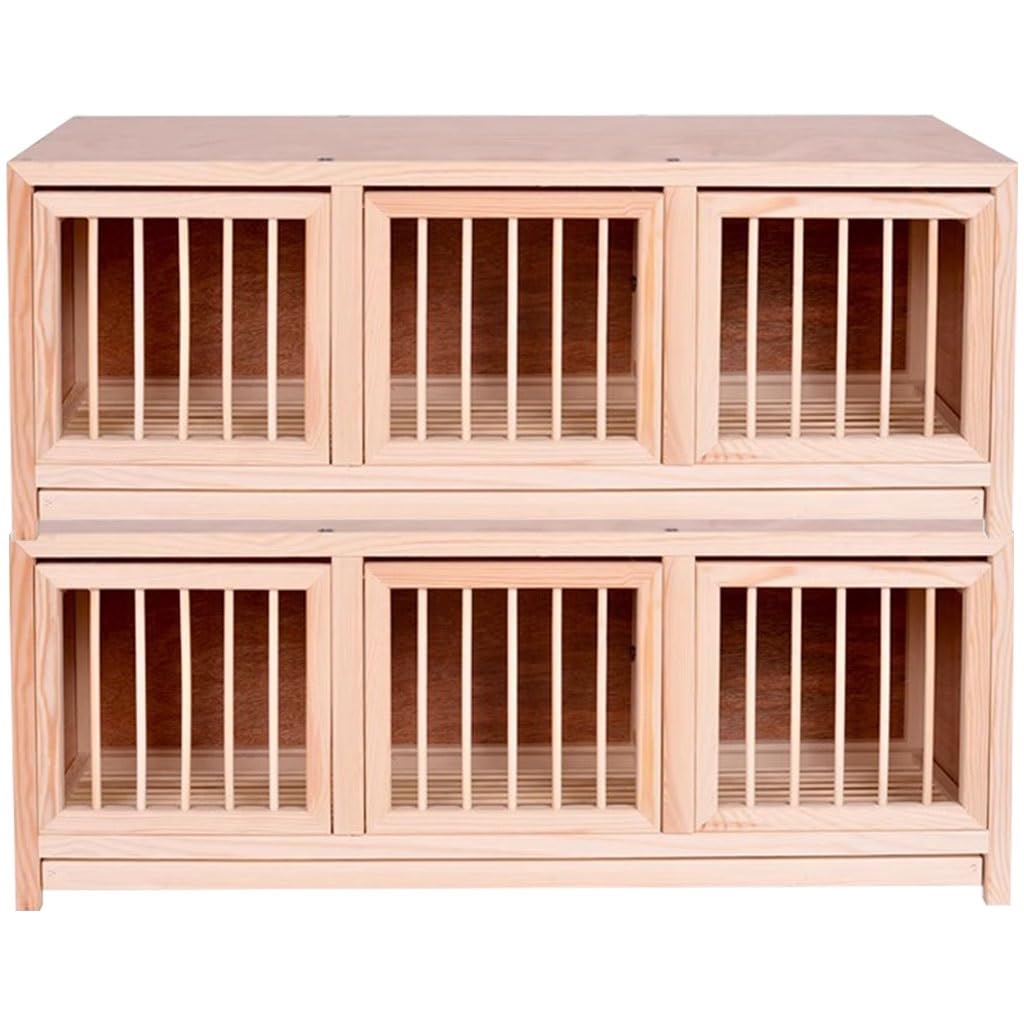 Cage à oiseaux en bois à 3 portes de grande capacité 35 pouces pour perroquets et volailles