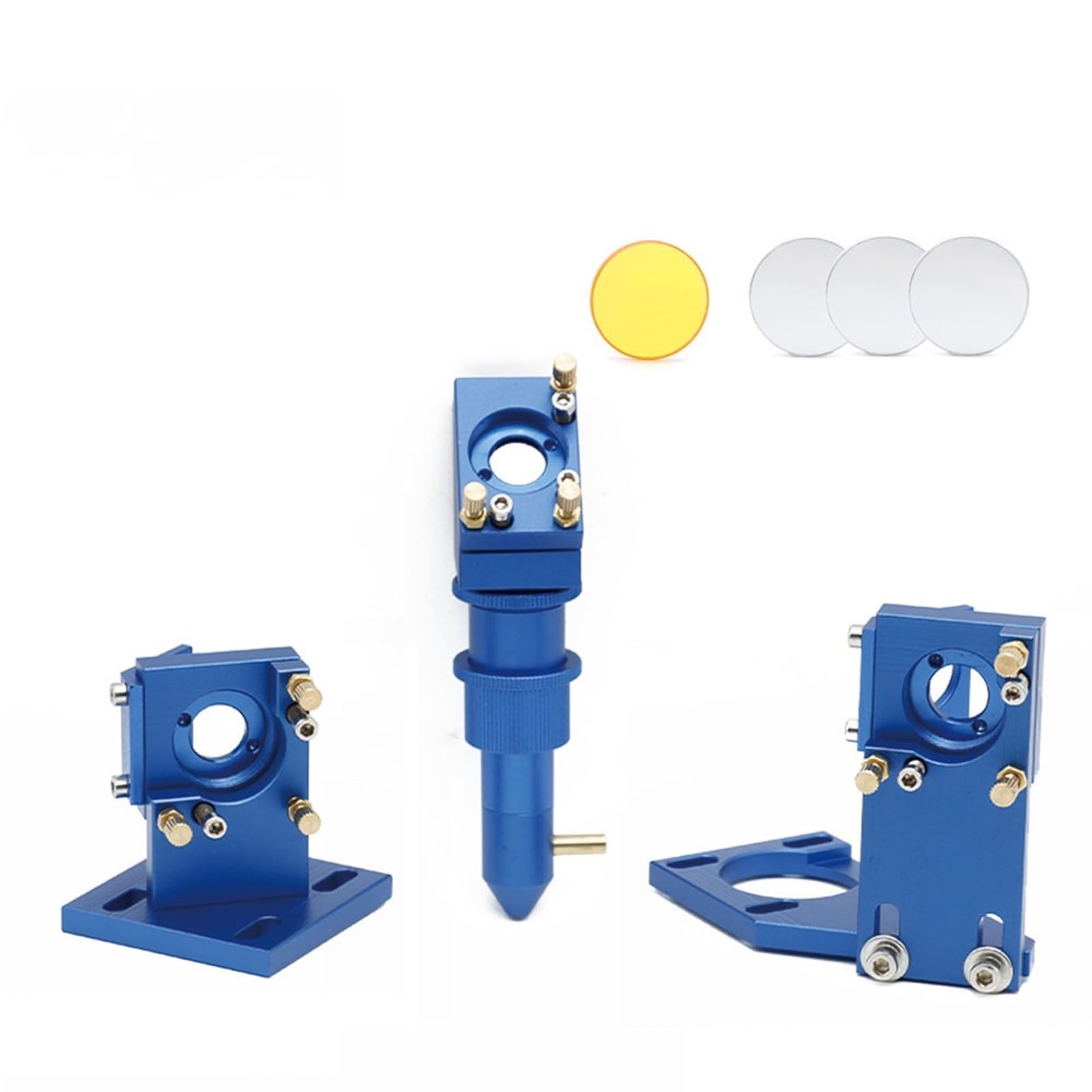CO2 Laser Head K Series Blue Golden Set with Lens Mirror 12/18/20mm for 2030 4060 K40 Laser Engraving Cutting Machine(Set A1 D12 F25.4)
