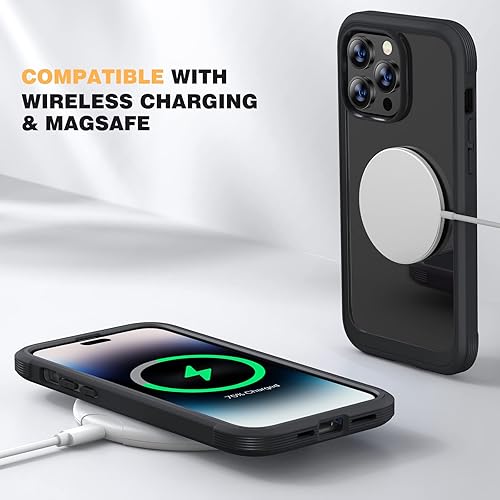 Miniatura 5 de Diaclara Funda diseñada para iPhone 14 Pro de 6.1 pulgadas, actualización 2023 Funda resistente de cuerpo completo con protector de pantalla