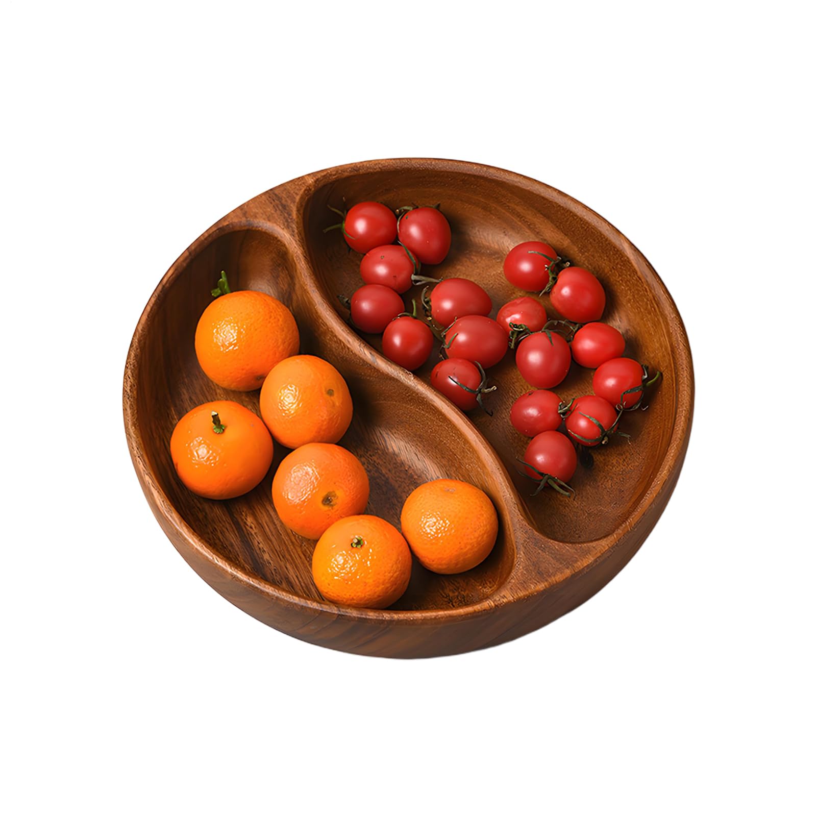 Generico Ciotole Di Legno 2 Scomparti Decorazione Rustica | Di Legno Per Servire Cibo Per Caramelle Biscotti Noci Frutta Cucina Bancone Festa Casa Ufficio Bar Ristorante Rustico