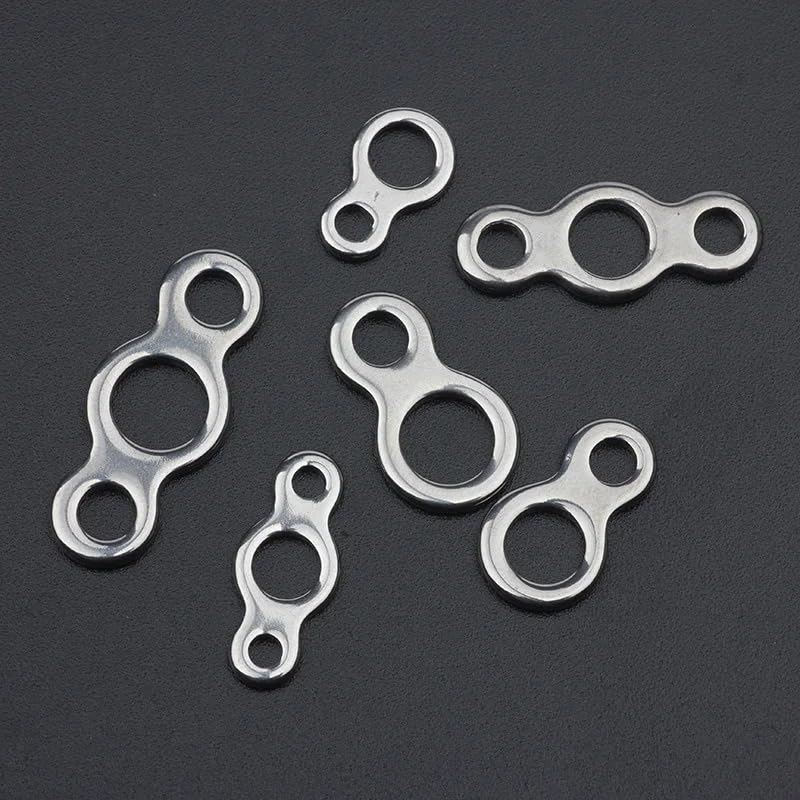 Conectores de anilla 8 acero inoxidable 60 piezas S/M/L miniatura 6