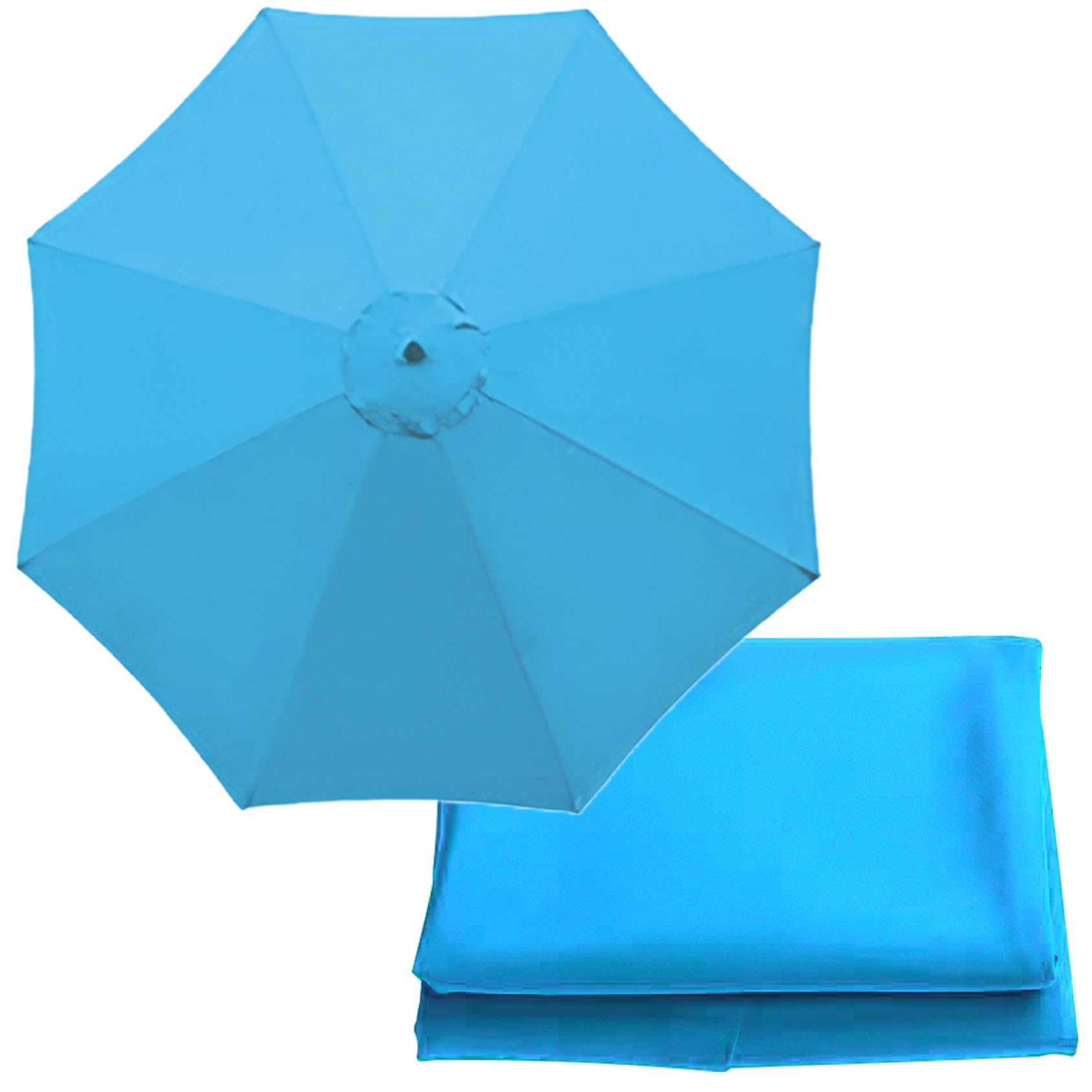 9.8ft/300cm Patio Umbrella Replacement Canopy 6 Arms/8 Arms Replacement Parasol Canopy Cover Replacement Cloth For Cantilever Umbrella(Color:Lake blue,Size:8 ribs-3m(9.8ft)) — image 1