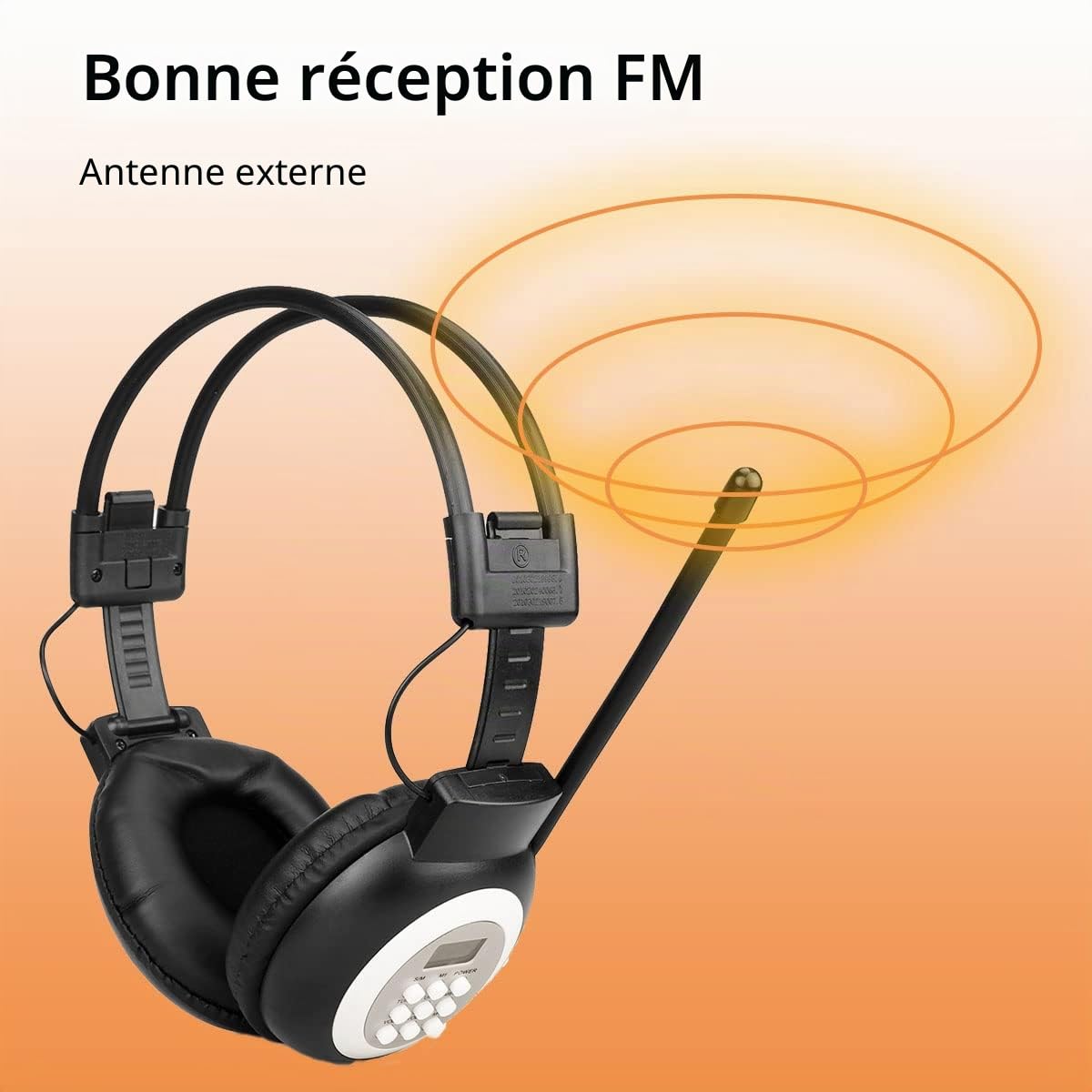 Retekess TR101 Casque Radio FM, Petite Radio a Pile, Récepteur FM pour l'Interprétation Simultanée dans Les Grandes Conférences pour Étudiant, Cadeau de Noël