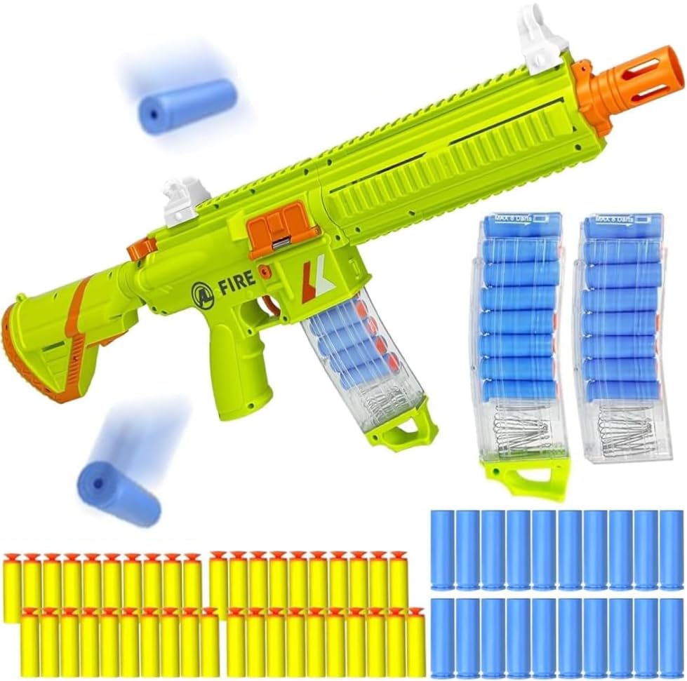 Foam Dart Launcher Toy Blaster, Semi-Auto & Manual Modes with Eje...
