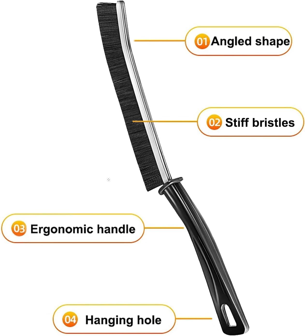 BETTERCLICK Pack of 2 Mini Gap Cleaning Brush, Clean The Dead Corners of Toilet Bathroom Kitchen Window Slots, Multi-Purpose Door Window Track Deep Cleaning Brush Supplies (Multicolour) 4