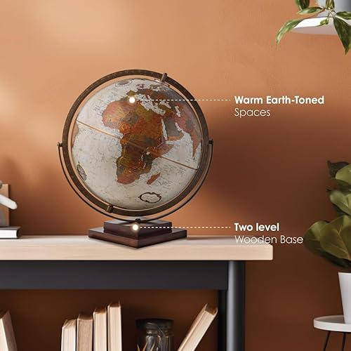Miniatura 7 de Waypoint Geographic Revolution Globe - Globo de escritorio de 12 pulgadas de diámetro, movimiento giromático de giro completo, decorativo para
