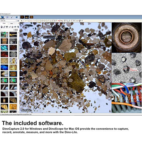 Image of Dino-Lite USB Digital Microscope AM7115MZT, 10x-220x Magnification 5.0MP, Microtouch, Measurement, Scroll Lock, Polarizer, Removable Cap, Metal Body