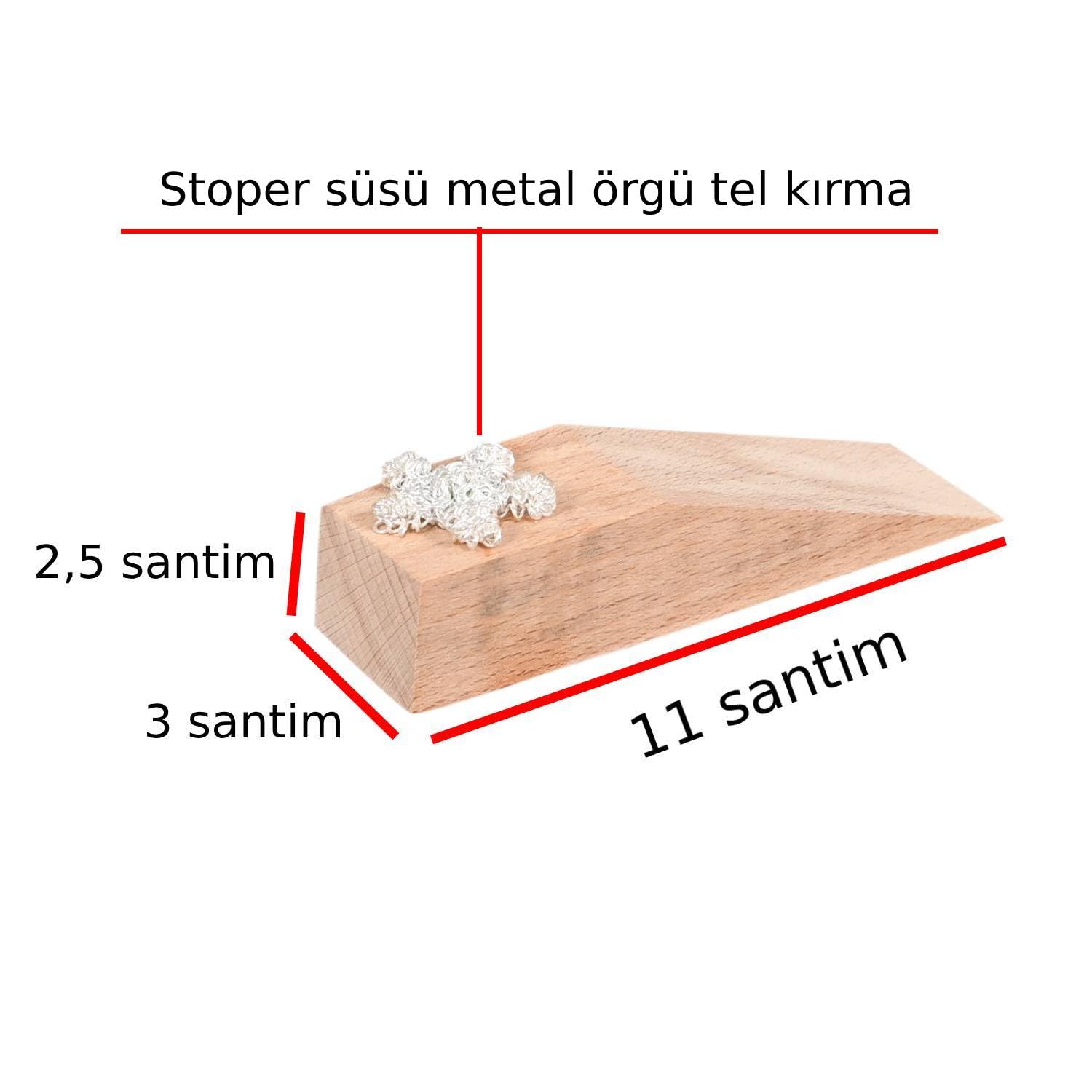 Ahşap Kapı Stoperi Kapı Tutucu Kapı Stoper Metal Tel Örgülü Süslü Süsü Beyaz Renk