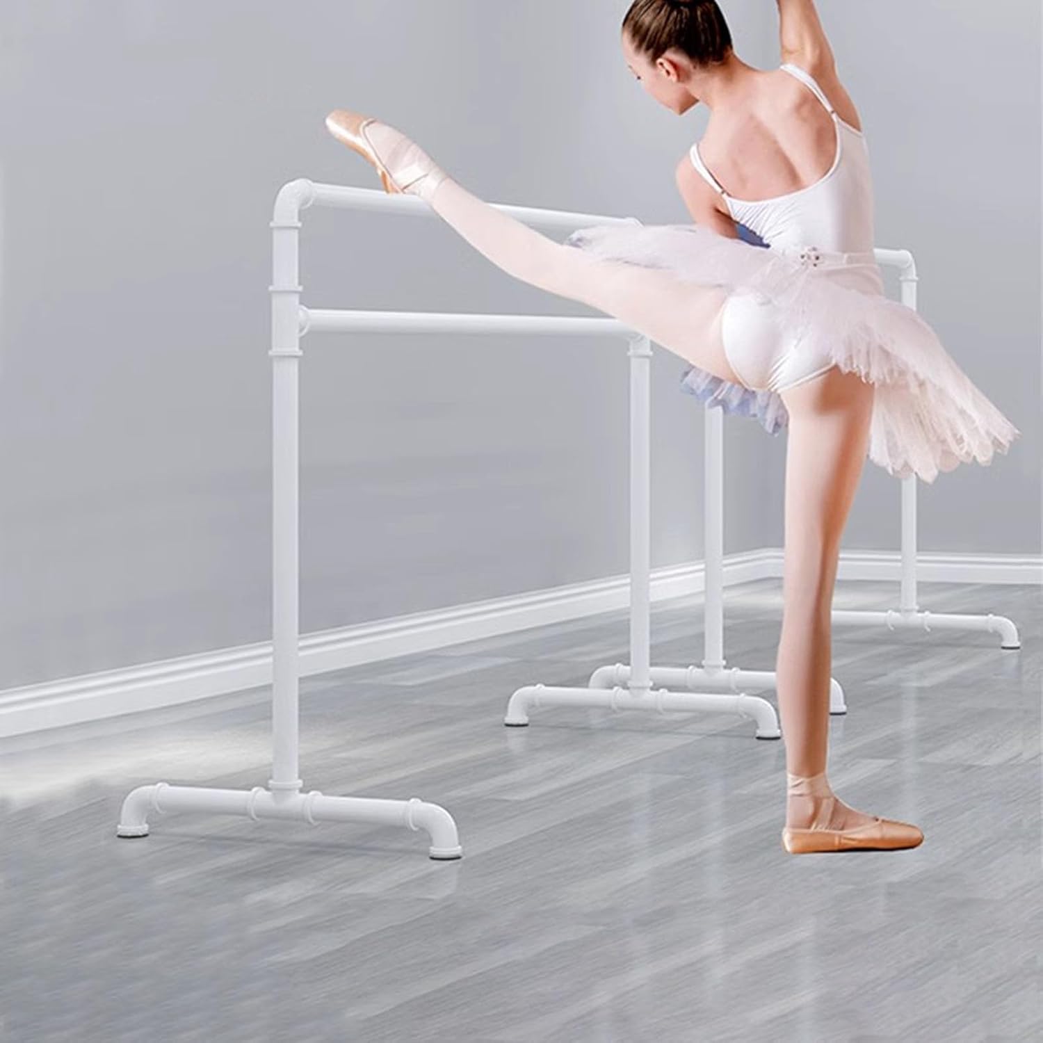 Adjustable Double Layer Ballet Barre - Portable Metal Dance Bar for Home Gym, Stretch Fitness Equipment for Adults, 100-280cm, Perfect for Ballet & Dance Training