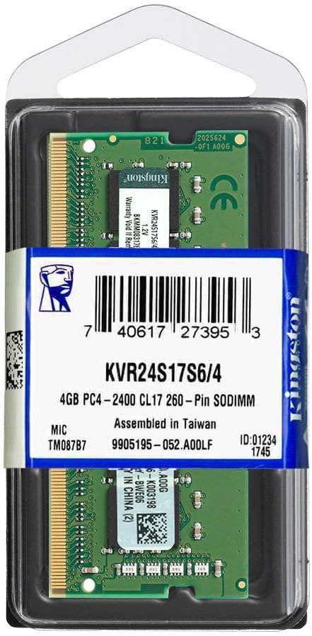 Kingston KVR24S17S6/4 4 GB 2400MHz DDR4 Non-ECC CL17 SODIMM Memory Module - Green