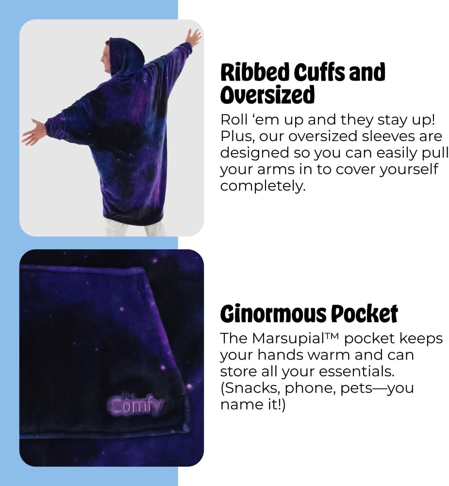 THE COMFY Dream | Lightweight Microfiber Fleece Wearable Blanket, Oversized Design Hood & Pocket from Shark Tank, Cozy Gifts - Image 5